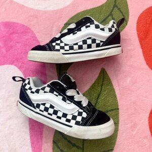 Vans Kids Black & White Checkerboard Low-Top Sneakers